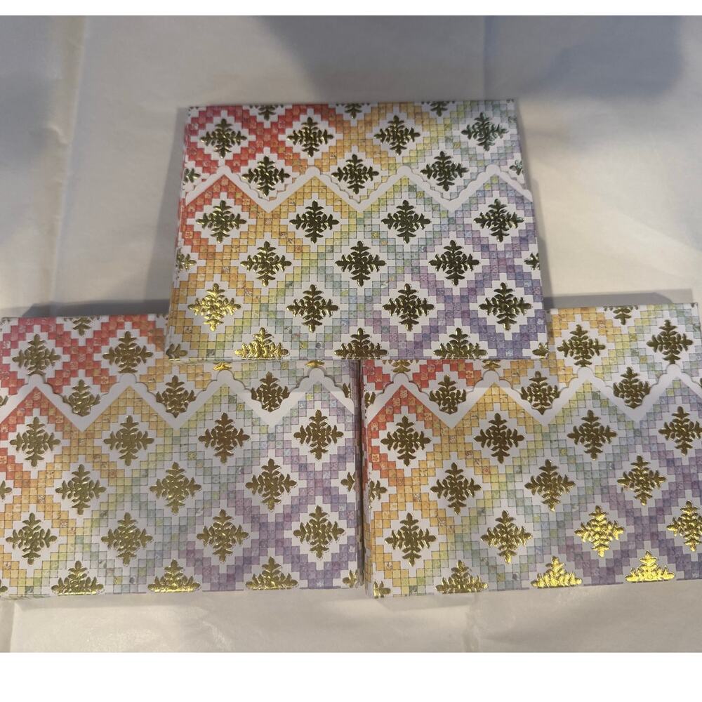 3 Sets of 10 30 Carol Wilson Irish Chain Quilt Embossed Notecards Note Cards